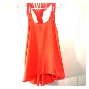 Charlotte Russe Flowy Coral Tank Top Medium